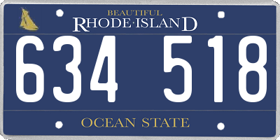 RI license plate 634518