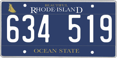 RI license plate 634519
