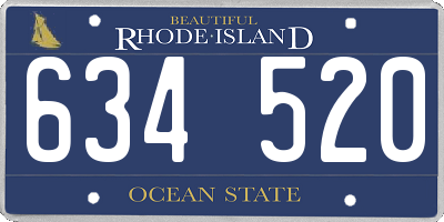 RI license plate 634520