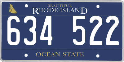 RI license plate 634522