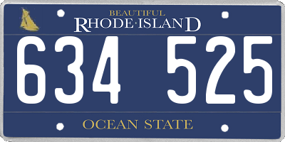 RI license plate 634525