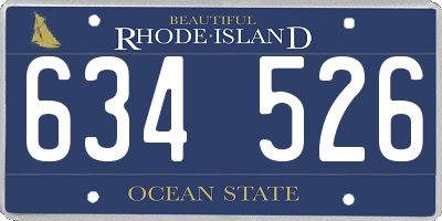 RI license plate 634526