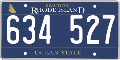 RI license plate 634527