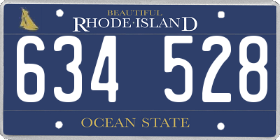 RI license plate 634528