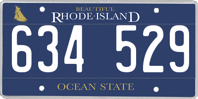 RI license plate 634529