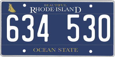 RI license plate 634530