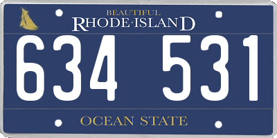 RI license plate 634531