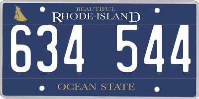 RI license plate 634544