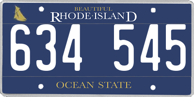 RI license plate 634545