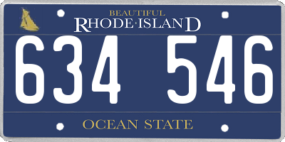 RI license plate 634546