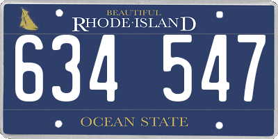 RI license plate 634547