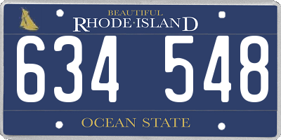 RI license plate 634548