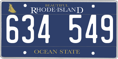 RI license plate 634549