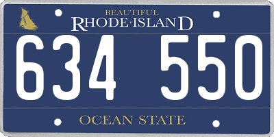 RI license plate 634550
