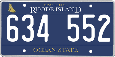 RI license plate 634552