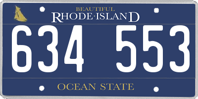 RI license plate 634553