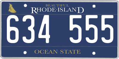 RI license plate 634555