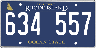 RI license plate 634557