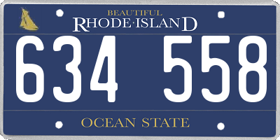 RI license plate 634558