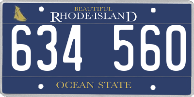RI license plate 634560