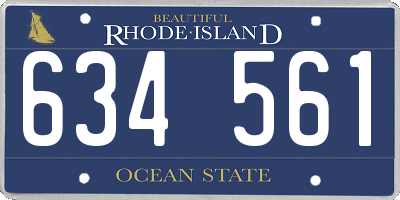 RI license plate 634561