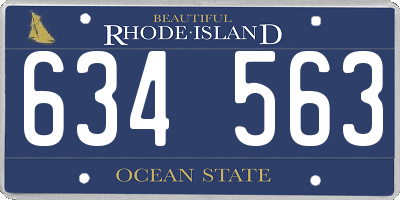 RI license plate 634563