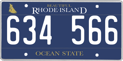 RI license plate 634566
