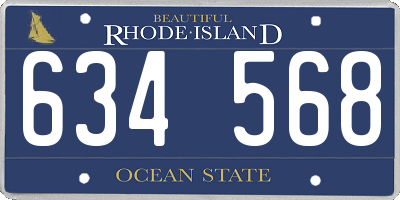 RI license plate 634568