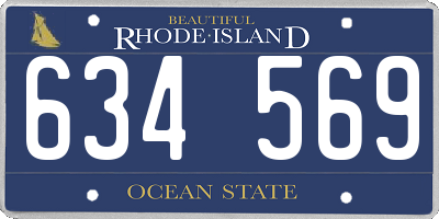 RI license plate 634569