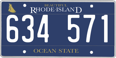 RI license plate 634571
