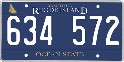 RI license plate 634572