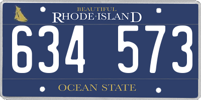 RI license plate 634573