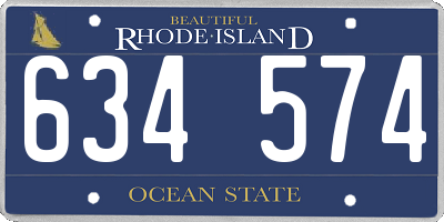RI license plate 634574