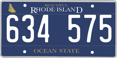 RI license plate 634575