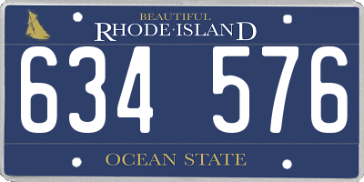 RI license plate 634576
