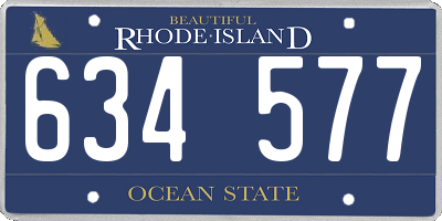 RI license plate 634577