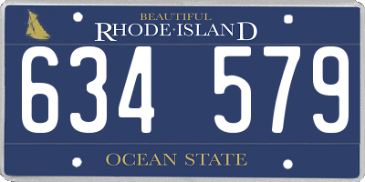 RI license plate 634579