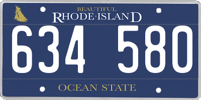 RI license plate 634580
