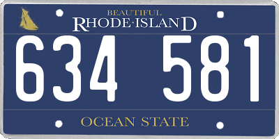 RI license plate 634581