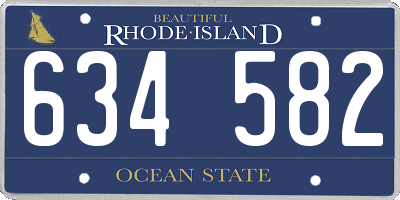 RI license plate 634582