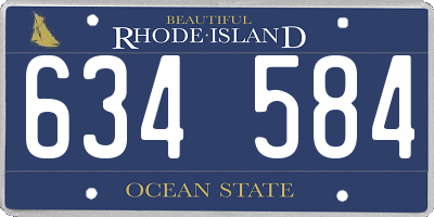 RI license plate 634584