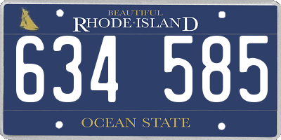 RI license plate 634585