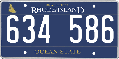RI license plate 634586