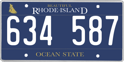 RI license plate 634587