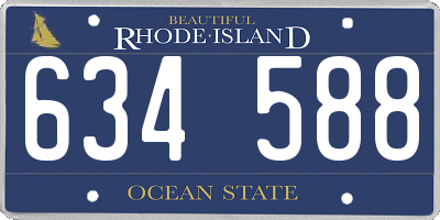 RI license plate 634588