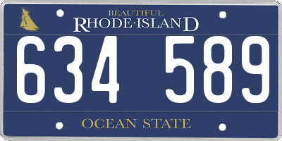 RI license plate 634589