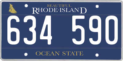 RI license plate 634590