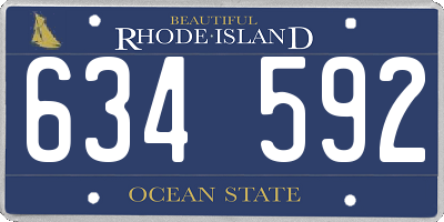 RI license plate 634592