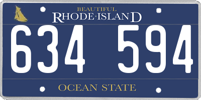 RI license plate 634594