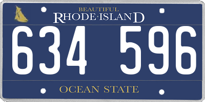 RI license plate 634596